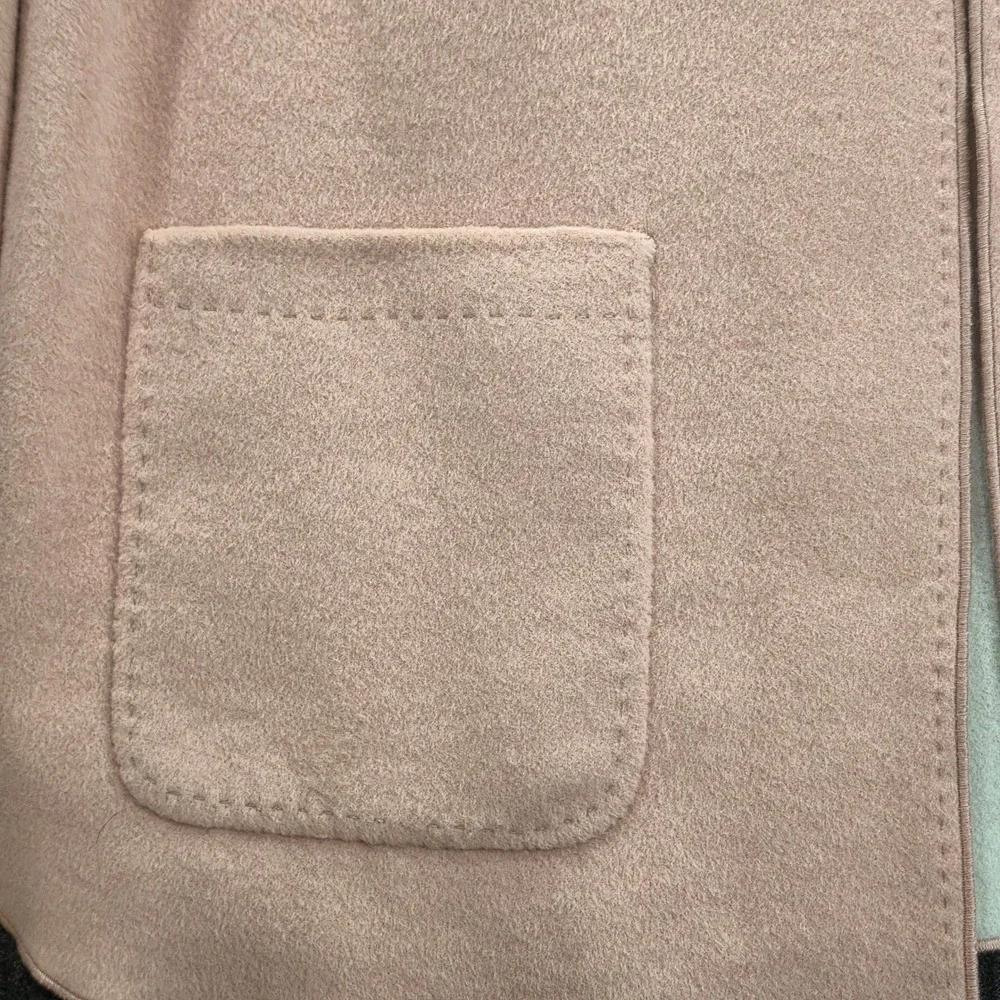 Chico's Reversible Jacket Womens 3 Pink Beige NWT Wool Blend Open Front Jacket